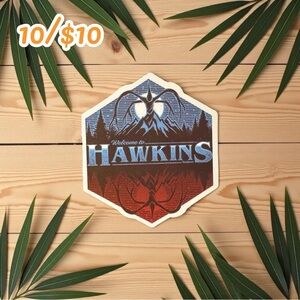 Stranger Things Sticker – Welcome to Hawkins Hexagon | Demogorgon | Glossy